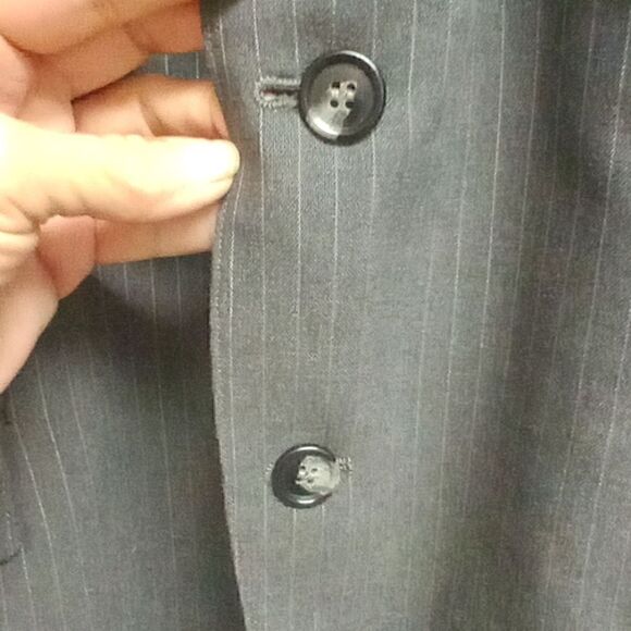 Men's HIS Tailored Suit Jacket Black/Gray - Picture 3 of 7